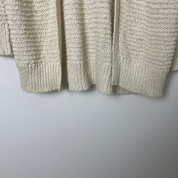 AERIE Beige Hooded Open Knit Bohemian Oversized Slouchy Open Cardigan Sz XS/S - Picture 7 of 12